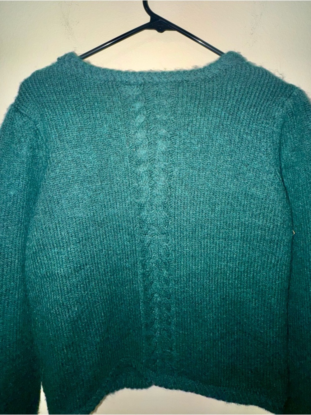 NWT Joie Emerald Green Cable Knit Cardigan with Gold Buttons - Picture 10 of 11
